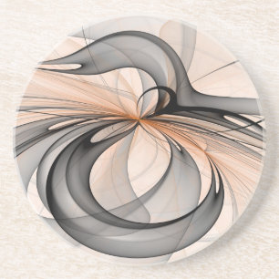 Porta-copos Arte fractal moderno Antracite Cinza Sienna Abstra