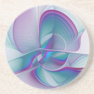 Porta-copos Arte Fractal Turquesa Azul Cor-de-Rosa Moderna