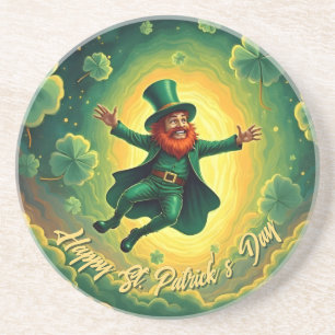 Porta-copos Arte Mágico do Dia de São Patrício com Leprechaun