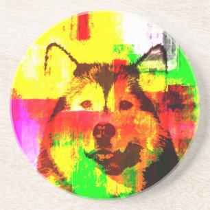 Porta-copos Arte Siberian Husky Dog