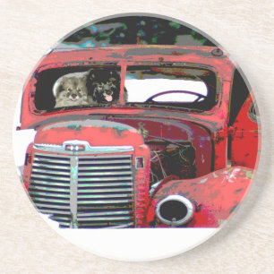Porta-copos Arte velha do cão da pintura do caminhão do Nata