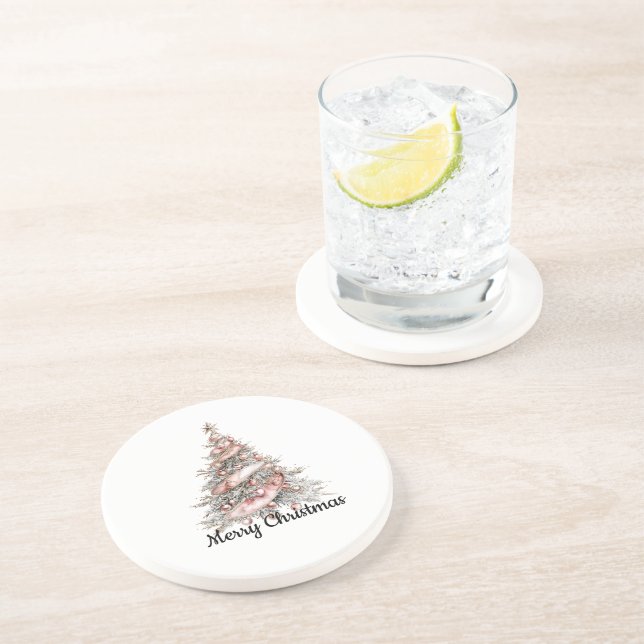 Porta-copos Árvore de Natal Rosa-Dourada rosa (Lateral)