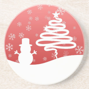 Porta-copos Árvore Snowman de inverno Branco