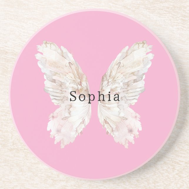 Porta-copos Asas de Borboleta Rosa Bem Femininas   (Frente)