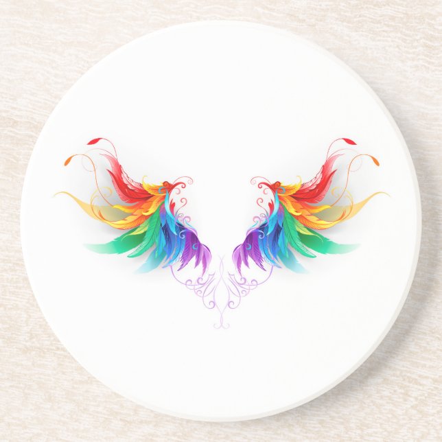 Porta-copos Asas Fluffy Rainbow (Frente)
