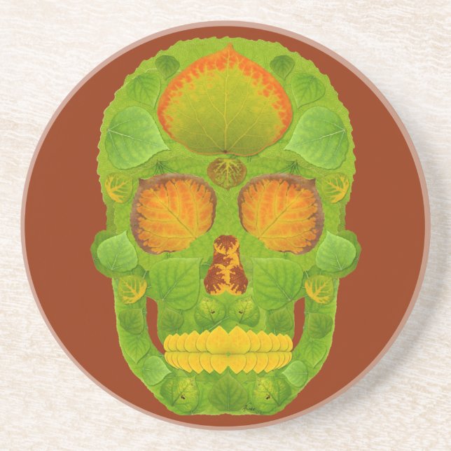 Porta-copos Aspen Folha Skull 10 (Frente)
