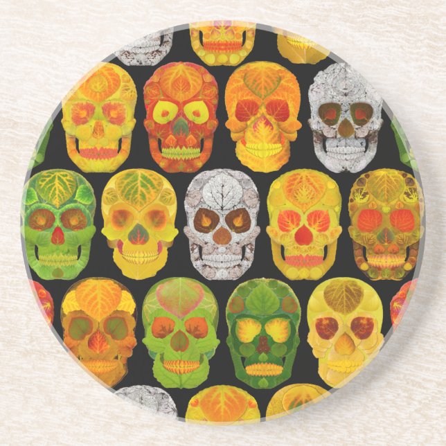 Porta-copos Aspen Leaf Skulls padrão sem falhas 2018 (Frente)