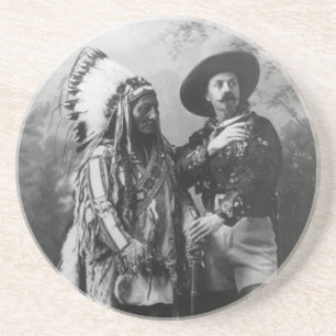 Porta-copos Assento Bull e retrato de Buffalo Bill desde 1885