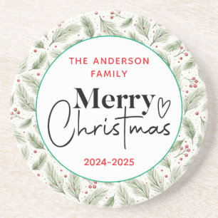 Porta-copos Assunto: Grama Verde de Aquarela - Festa de Natal 