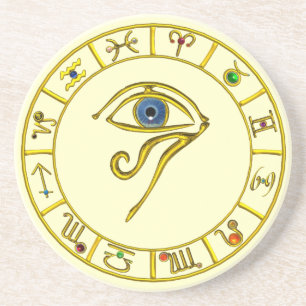 Porta-copos ASTRAL HORUS EYE,BLUE TALISMAN Astrology Chart