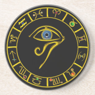 Porta-copos ASTRAL HORUS EYE,BLUE TALISMAN Astrology Chart
