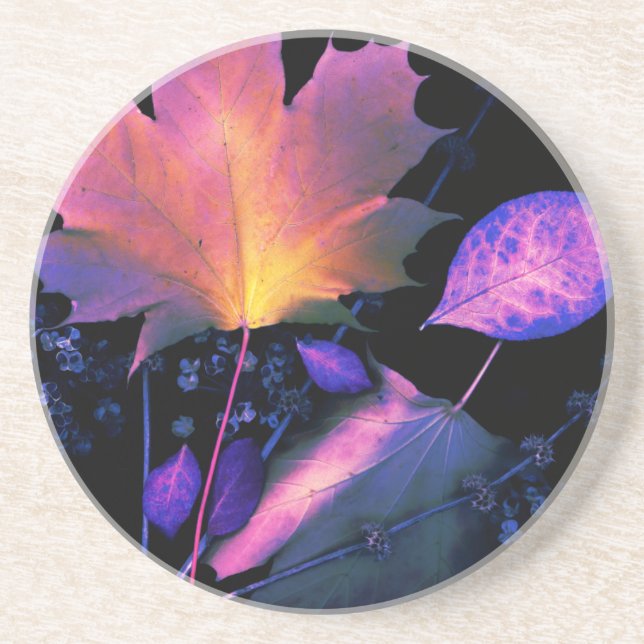 Porta-copos Autumn Leaves em Neon (Frente)