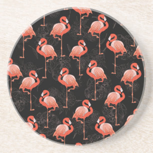 Porta-copos Aves Flamingos: Design de têxteis de vindima
