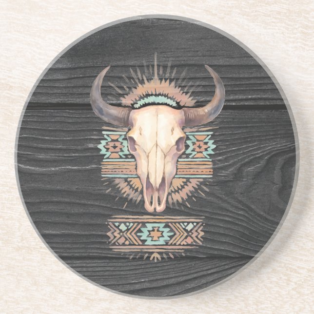 Porta-copos Aztec Boho Skull (Frente)