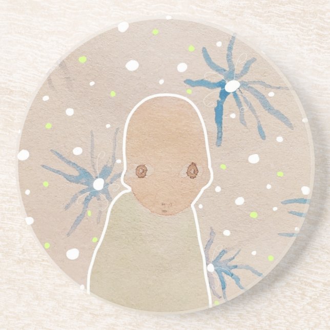 Porta copos azul de águas-vivas (Frente)