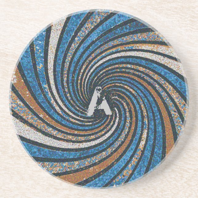 Porta-copos Azul e Dourado - personalizável (Frente)