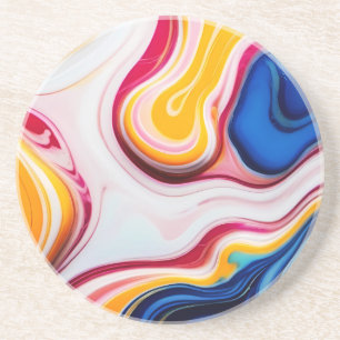 Porta-copos Azul Rosa amarelo branco mármore falso moderno