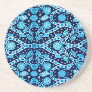 Porta-copos Azul Tribal Africano