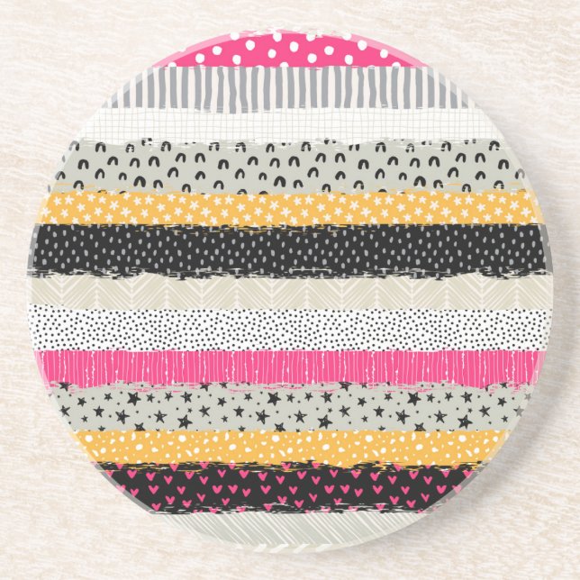 Porta-copos Azulejos de patch: Design sem costura versátil. (Frente)