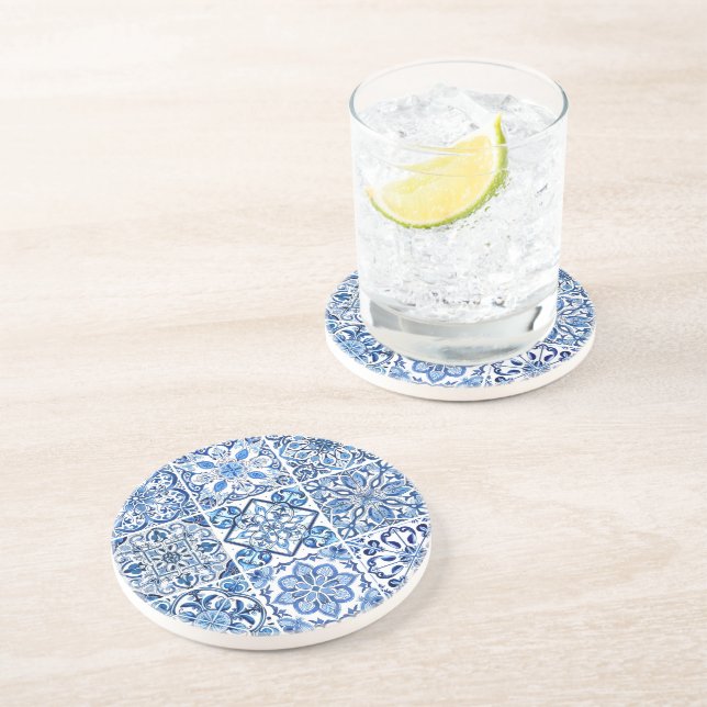 Porta-copos Azulejos do Mediterrâneo, Portugal, Azulejo, Majol (Lateral)