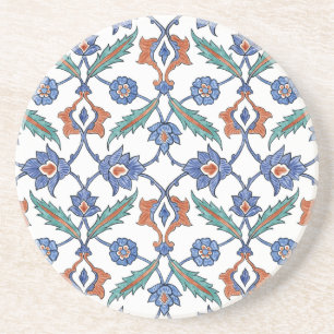 Porta-copos Azulejos Turcos Medievais: Ornamento Floral.