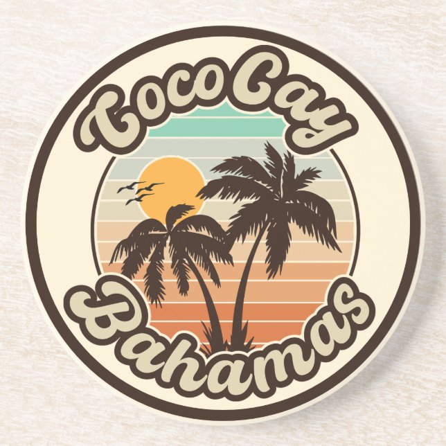 Porta-copos Bahamas de Coco Cay Retro Souvenirs 60s (Frente)