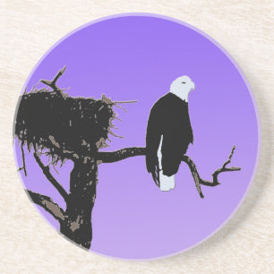 Porta-copos Bald Eagle em Sunset - Arte original sobre a vida