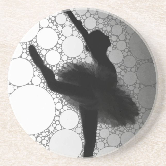 Porta-copos Balé Black White Dancing Ballerina (Frente)