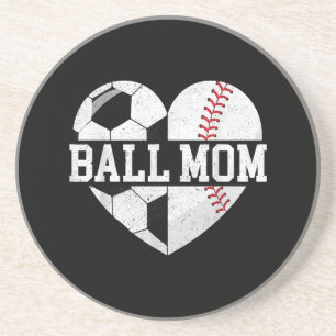 Porta-copos Ball Mãe Camisa Coração Engraçado Baseball Soccer
