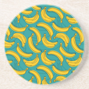 Porta-copos Banana Amarela: Vintagem de Contorno Preta