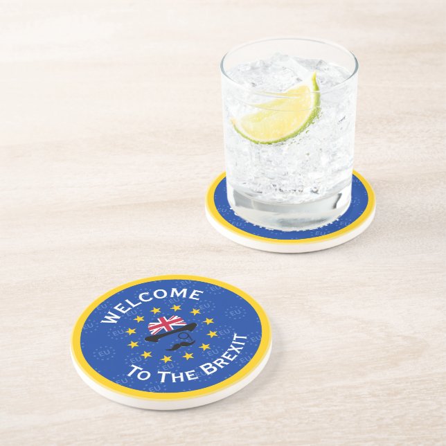 Porta-copos Banda Azul Amarelo União Europeia Brexit Art (Lateral)