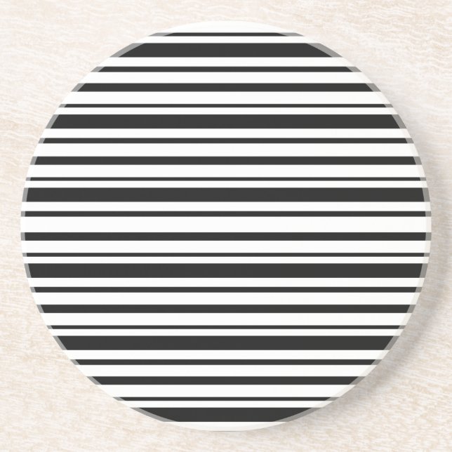 Porta-copos Bandas irregulares a preto e branco (Frente)