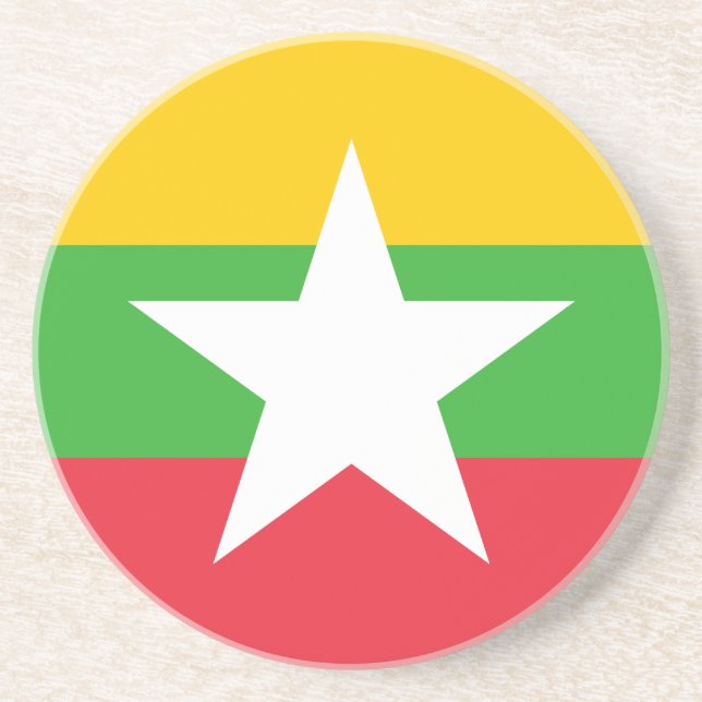 Porta-copos Bandeira de Myanmar (Frente)
