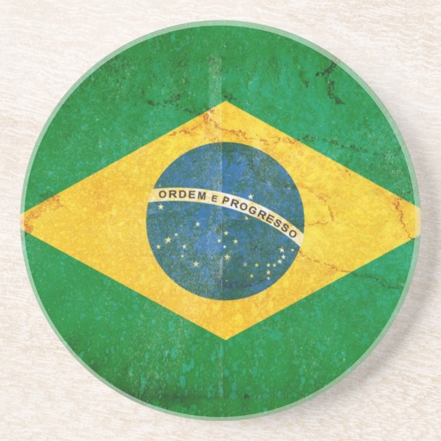 Porta-copos Bandeira do Brasil no Grunge (Frente)
