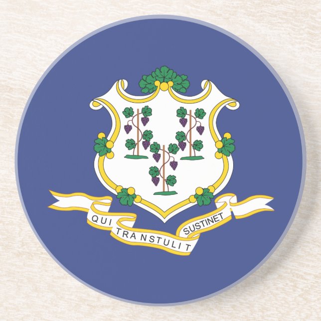 Porta-copos Bandeira do Estado de Connecticut (Frente)