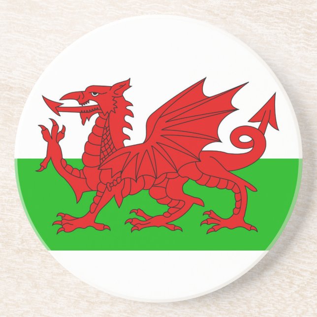 Porta-copos Bandeira Welsh / Wales - Imagem de Alta Qualidade  (Frente)