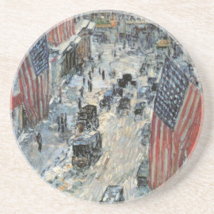 Porta-copos Bandeiras na Rua 57 por Frederick Childe Hassam