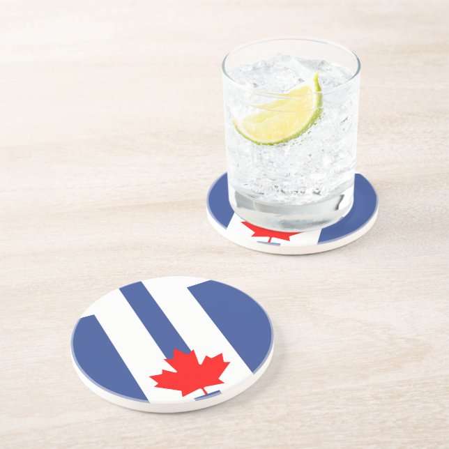 Porta-copos Bandeja com a Bandeira de Toronto, Canadá (Lateral)