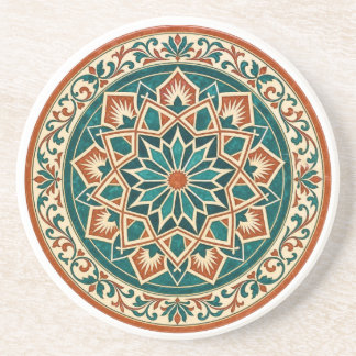 Porta-copos Bandeja de Pedra Estrela Andaluz de Terracota e Az