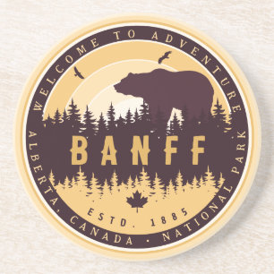 Porta-copos Banff Canada Rocky Mountain Vintage Camping