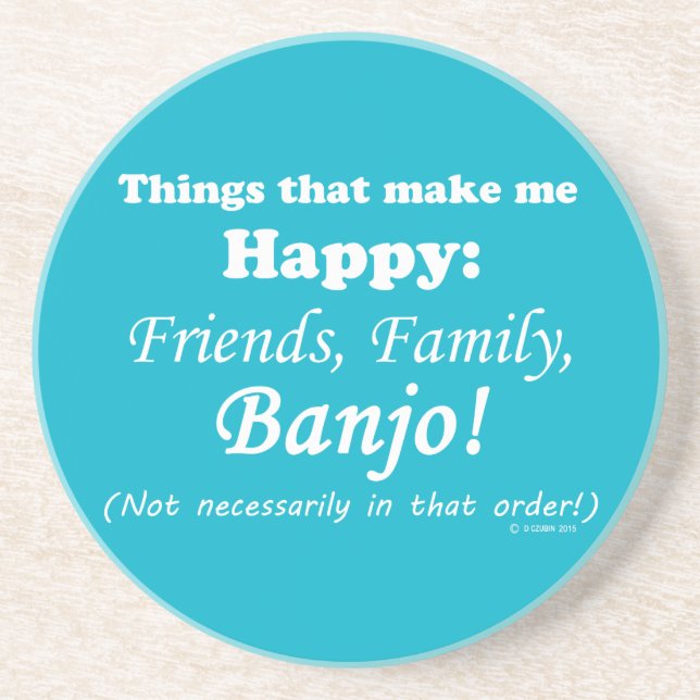 Porta-copos Banjo me deixa feliz (Frente)