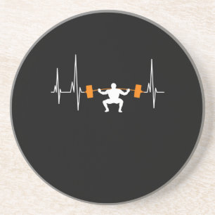 Porta-copos Barbell Weighthing Heartbeat Bodybuilding