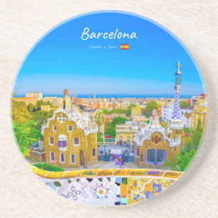 Porta-copos Barcelona, Espanha - Parque Güell Mosaico Gaudí
