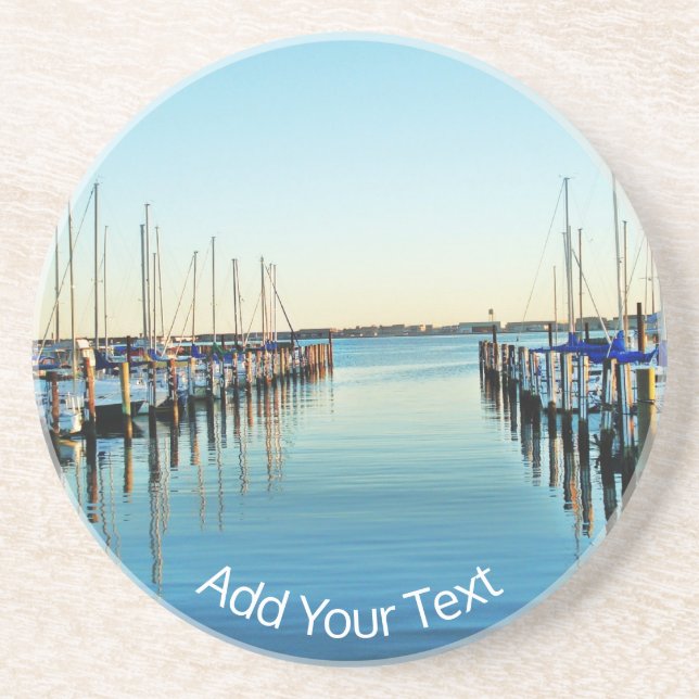 Porta-copos Barcos na Marina por Shirley Taylor (Frente)