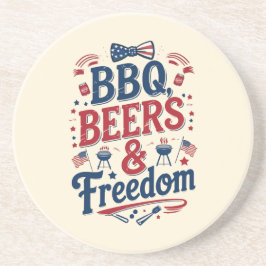 Porta-copos BBQ, Beers & Freedom – Retro 4th of July Vibes