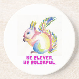 Porta-copos Be Clever. Be Colorful - Watercolor Squirrel