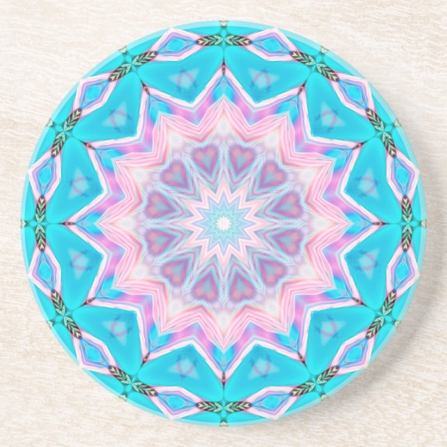 Porta-copos Beachy Boho Love Mandala Rosa e Blue Mandala (Frente)