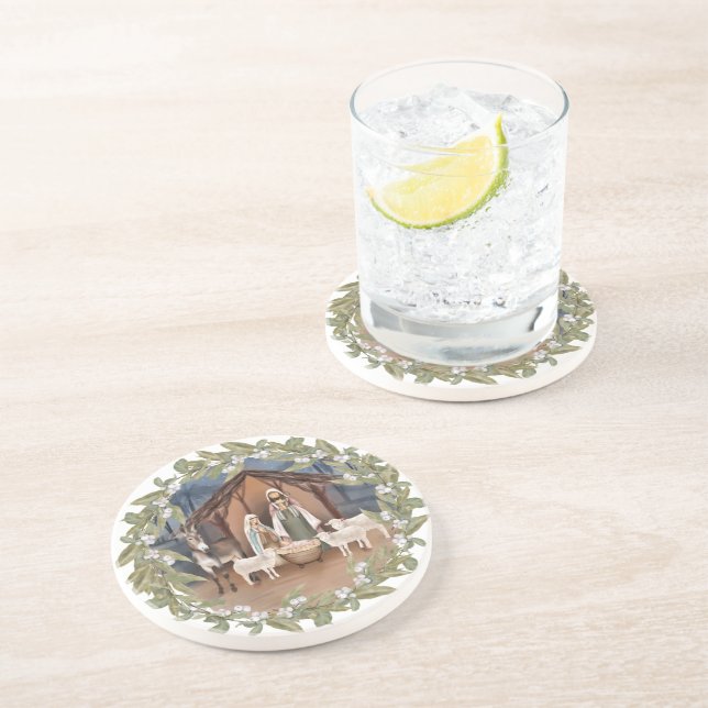 Porta-copos Bebê Jesus na Natividade Manger  (Lateral)