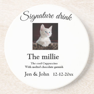 Porta-copos Bebida assinatura adicionar foto do animal nome da