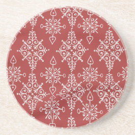 Porta-copos Bebida Ornamental Floco de Neve Vermelho Branco